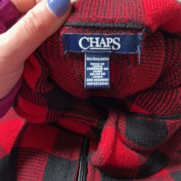 Chaps Size 3X Buffalo Plaid Asymmetrical Zippered Jacket - Picture 3 of 4